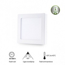 LED NADGRADNI PANEL KVADRAT 18W 6500K CW