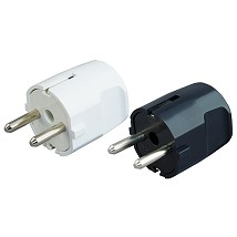 Dvopolni utikac L crni PVC Tehnoelektro