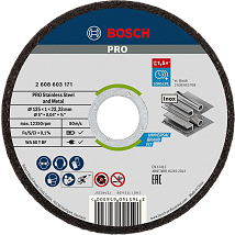 Bosch PRO Stainless Steel and Metal rezna ploča 125x1 WA 60 T BF ravna