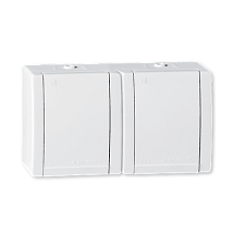 POWER Prikjucnica dvopolna dupla plast. IP44 FR. bela