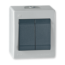 POWER Prekidac serijski siva PVC IP44 10A 250V