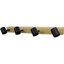 Plafonska Spot lampa Madeline 4xE27 Drvo/Crna