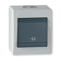 255.1A Taster sklopka za svetlo siva POWER LINE IP44