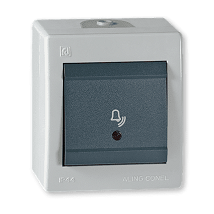 POWER Taster za zvono siva I.PVC IP44 10A 250V