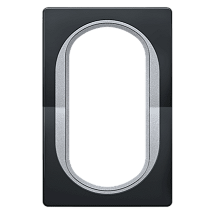 E6805.ES Maska duple prikljucncrna sa silver nosace