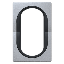 E6805.SE Maska duple prikljucnica silver sa crnim nosac