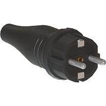 ALING Dvopolni utikac masivni.gum.navl.(3004.13)