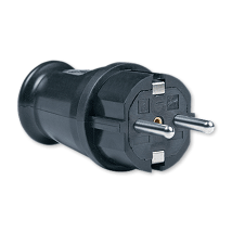 ALING Dvopolni utikac masivniPVC M crni(305.13)