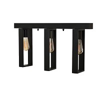311011-3 BK Luster drveni pravougaoni 3xE27 Crna