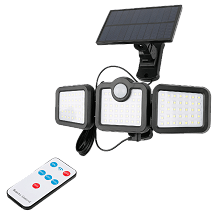 Solarni LED reflektor sa senzorom 15W 3 glave sa daljinskim