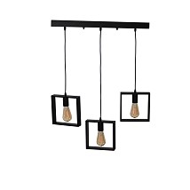 411021-3 BK Visilica drvena kvadrat 3xE27 Crna