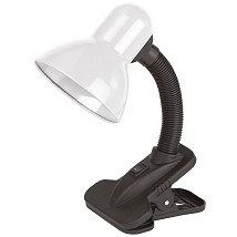 Stona lampa Clip bela E27 60W