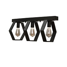 311041-3 BK Luster drveni heksagon 3xE27 Crna