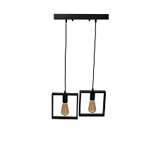411021-2 BK Visilica drvena kvadrat 2xE27 Crna