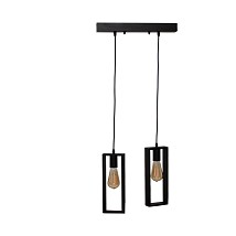 411011-2 BK Visilica drvena pravougaona 2xE27 Crna