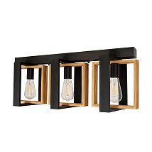 311072-3 Bk-OAK Luster drveni kvadrat 3xE27 nosac-BK