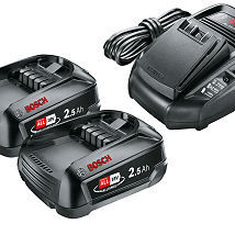 Bosch Starter set 18 V baterije 2 x 2,5 Ah + punjač AL 1830 CV