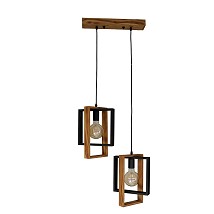 411075-2 OAK-BK Visilica drvena pravougaona 2XE27 nosac-OAK