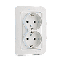 Prikljucnica dvopolna dupla lilium Makel