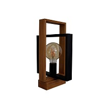 121075-1 OAK-BK Stona drvena lampa pravougaona 1xE27