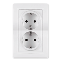 PRESTIGE uticnica dvopolna dupla 16A polikarbonat (604.00