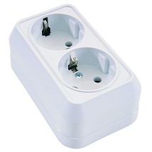 Prikljucnica dvopolna dupla bez poklopca beli Makel