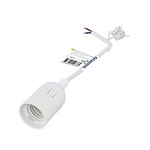 Grlo E27 sa kabelom 17cm i rednom stezaljkom belo