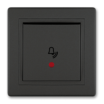 PRESTIGE Taster sklopka za zvono s indik. 10A 250V Crna Soft