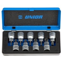 Unior ključevi nasadni sa TX profilom, prihvat 1/2", u metalnoj kutiji 192/12