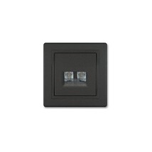 611.E1E1 Prikljucnica telefonska PRESTIGE 2xRJ12 62 crna sof