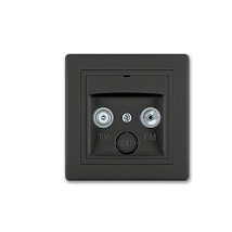 PRESTIGE Priklj. antenska TV/FM prolazna Crna Soft