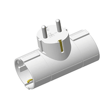 T razvodnik sa 2 utcnice bela horizontalni IP20 3500W 16A