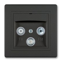 PRESTIGE Priklj. antenska TV/FM/SAT zavrsna Crna Soft