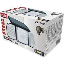 Solarna zidna lampa 2W SMD 3 glave sa senzorom IP44 crna