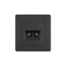 PRESTIGE Prikljucnica telefon.2xRJ12 6/4 Crna Soft