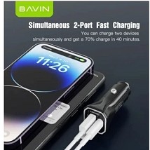 Bavin Auto punjač 20W PD QC3,0 USB&Type C bela - PC875