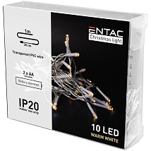 LED 10 Bozicni svetlosni venac IP20 3000K 1m 2xAA