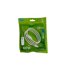 Bavin kabl pleteni 60W  1m Type C-Type C bela - CB384CC