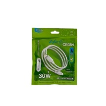 Bavin kabl pleteni 30W  1m Type C-Lightning bela - CB384PD