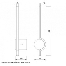 ZIDNA LAMPA LED CCT 9W VESTA  534 TAMNO DRVO CRNA BBLINK