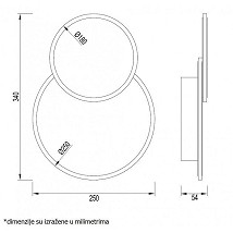ZIDNA LAMPA LED CCT 14W VESTA  532 TAMNO DRVO BBLINK