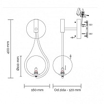 ZIDNA LAMPA 1XG9 VESTA 576 MESING BBLINK