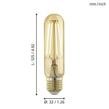 LED SIJALICA E27 T32 4W AMBER 1700K DIM EGLO