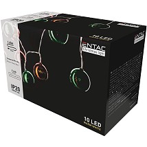 LED 10 Bozicni venac Sarena lopta 55mm IP20 WW 1.65m 2xAA