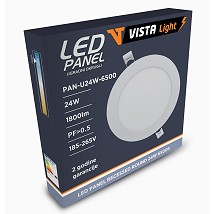 LED panel 24W ugradni 6500K okrugli Vista light