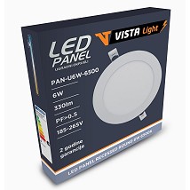 LED panel 6W ugradni 6500K okrugli Vista light