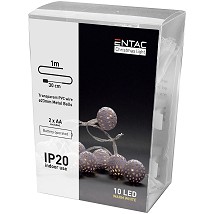 LED 10 Bozicni venac Metalna lopta IP20 WW 1m 2xAA