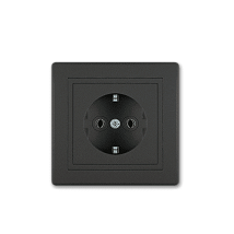 PRESTIGE Prikljucnica dvop sa plasticnim telom Crna Soft