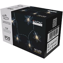 LED 10 Bozicni venac Snezna pahuljica IP20 WW 1m 2xAA