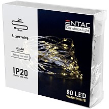 LED 80 Bozicni svetlosni venac IP20 3000K 4m 3xAA